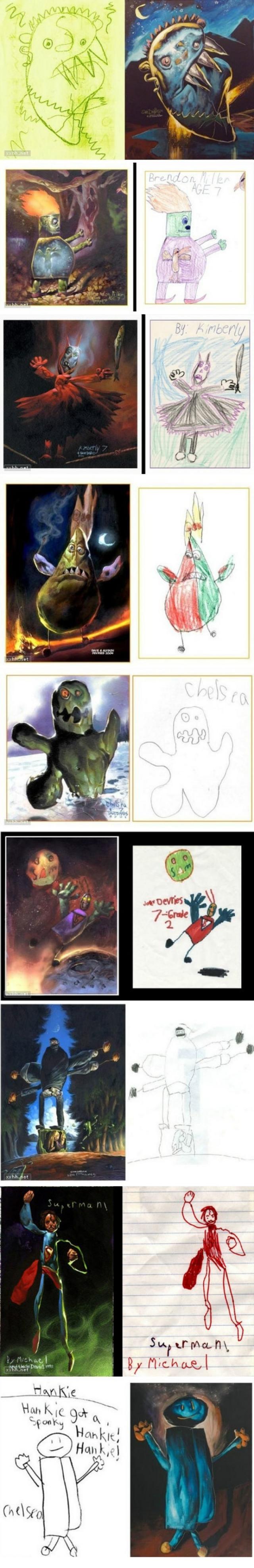孩子画恐怖的画心理图片